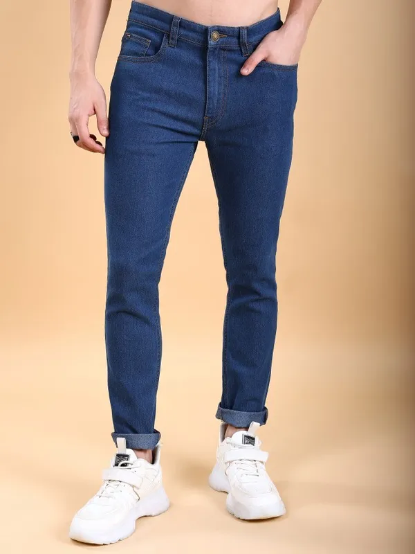  Highlander Men Blue Skinny Fit Clean Look Jeans