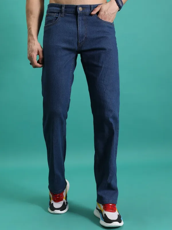  Highlander Men Blue Straight Fit Clean Look Jeans