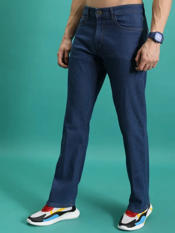  Highlander Men Blue Straight Fit Clean Look Jeans