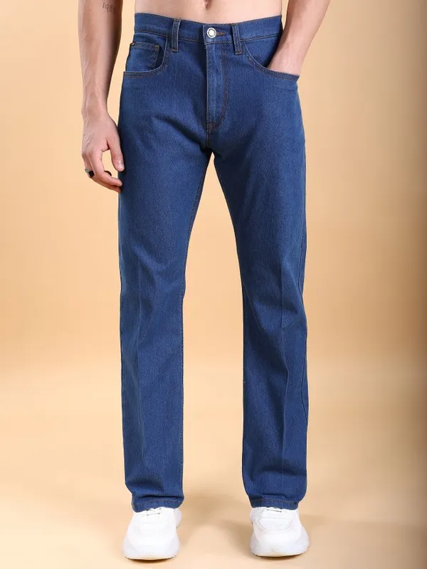  Highlander Men Blue Straight Fit Clean Look Jeans