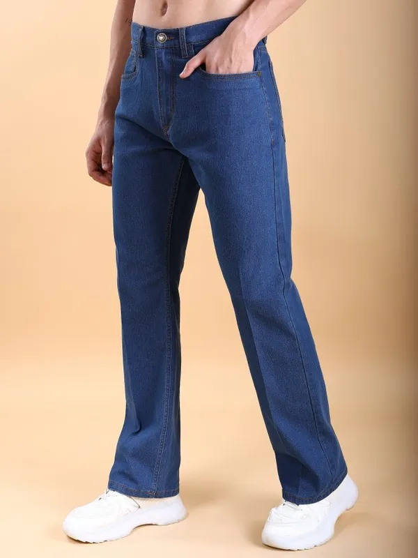  Highlander Men Blue Straight Fit Clean Look Jeans