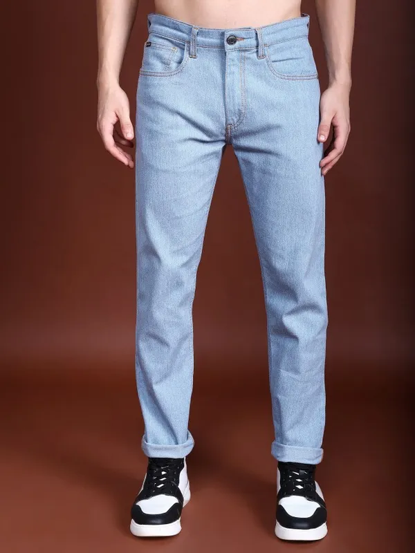  Highlander Men Blue Tapered Fit Clean Look Jeans