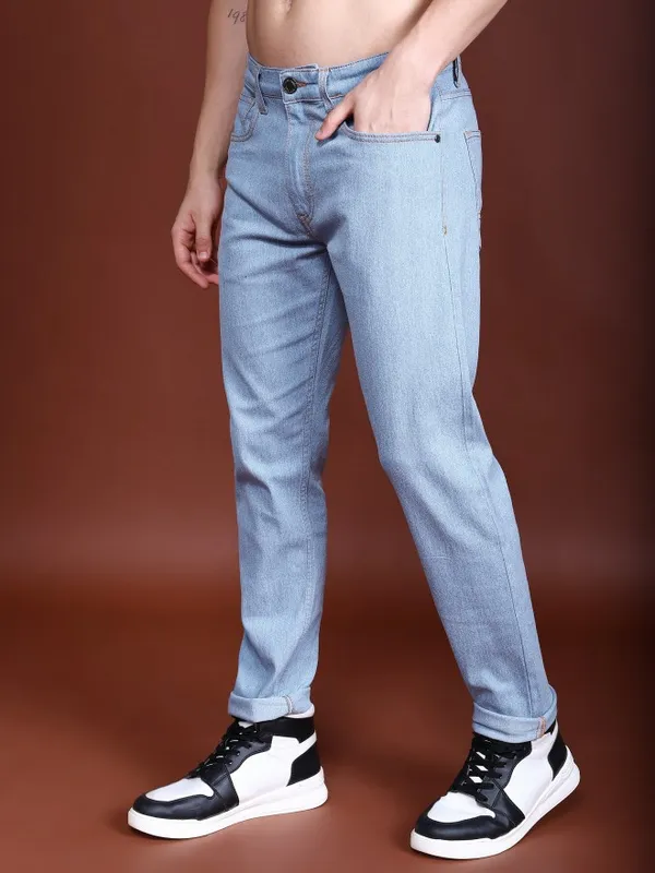 Highlander Men Blue Tapered Fit Clean Look Jeans