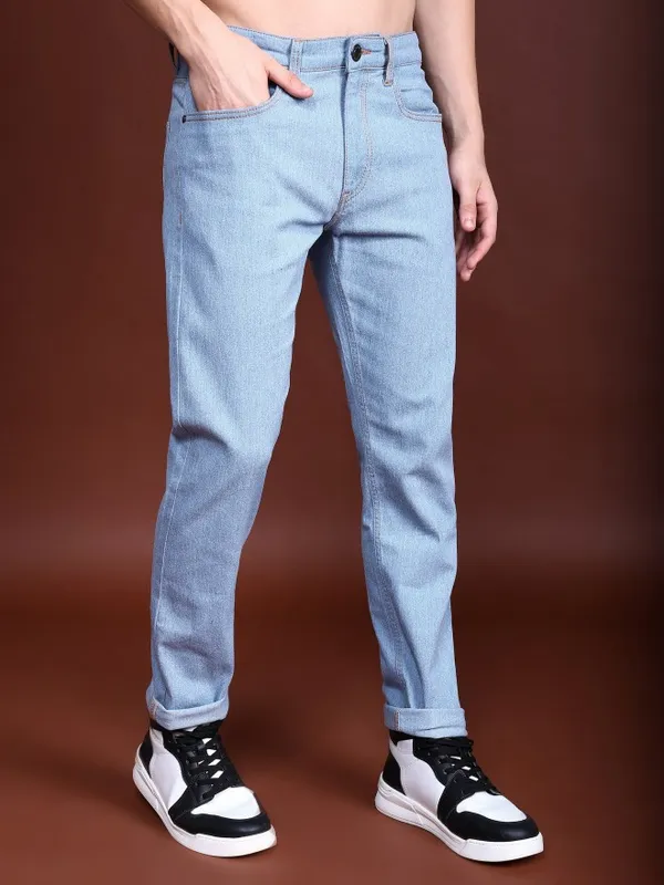  Highlander Men Blue Tapered Fit Clean Look Jeans