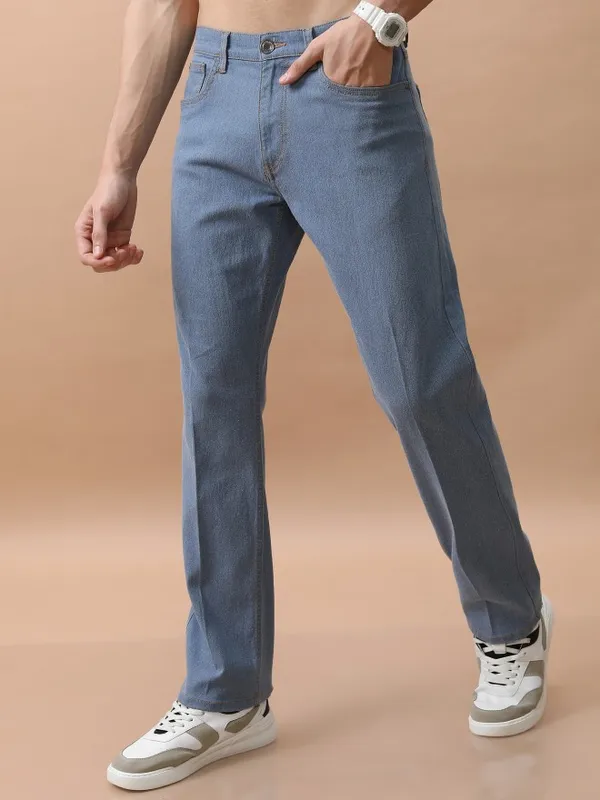  Highlander Men Blue Straight Fit Clean Look Jeans