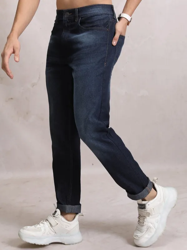  Highlander Men Blue Tapered Fit Clean Look Jeans