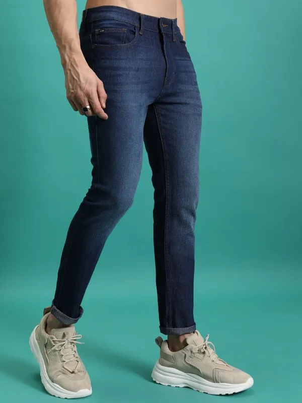  Highlander Men Blue Skinny Fit Clean Look Jeans