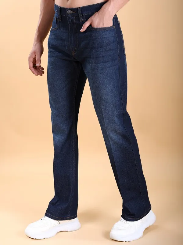  Highlander Men Blue Straight Fit Clean Look Jeans