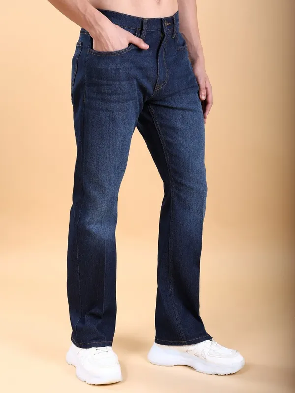  Highlander Men Blue Straight Fit Clean Look Jeans