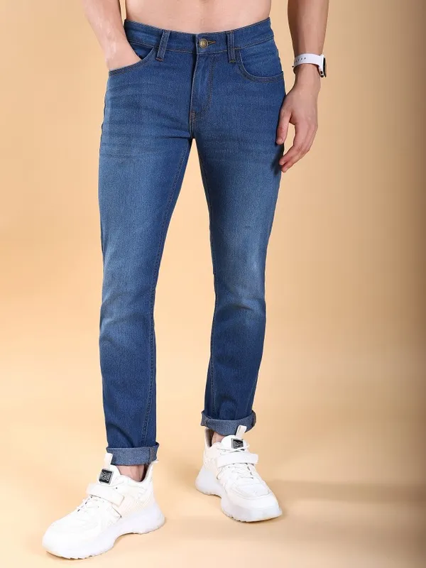 Highlander Men Blue Tapered Fit Stretchable Jeans