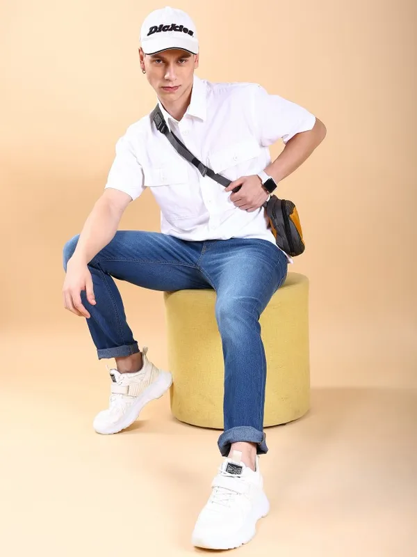 Highlander Men Blue Tapered Fit Stretchable Jeans