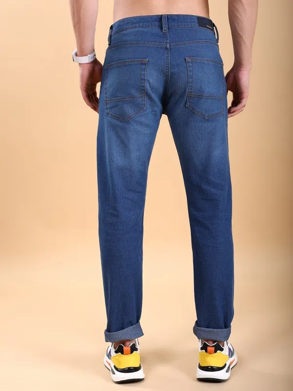  Highlander Men Blue Tapered Fit Clean Look Jeans