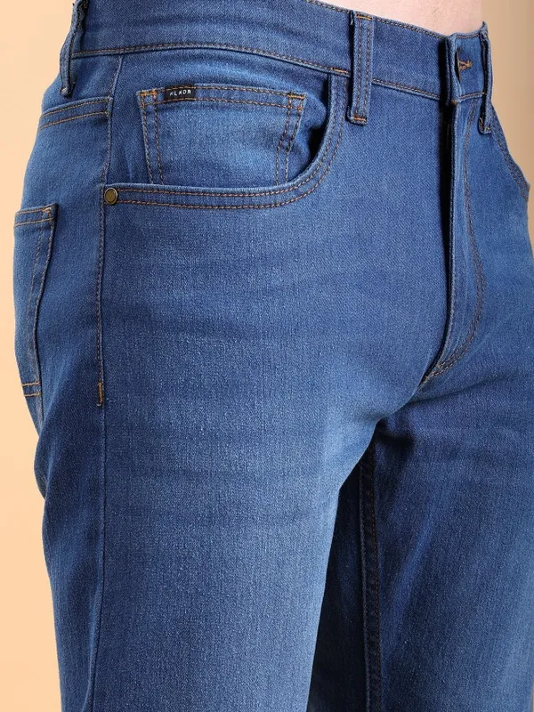  Highlander Men Blue Tapered Fit Clean Look Jeans