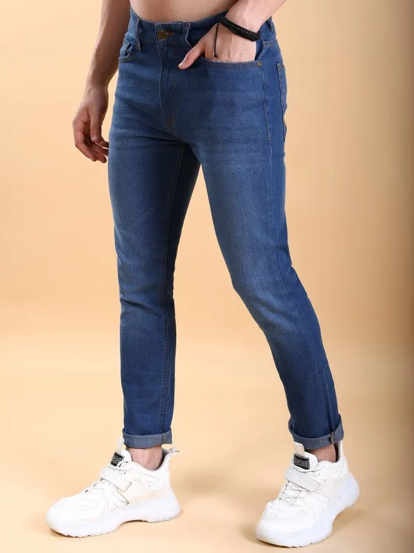  Highlander Men Blue Skinny Fit Clean Look Jeans