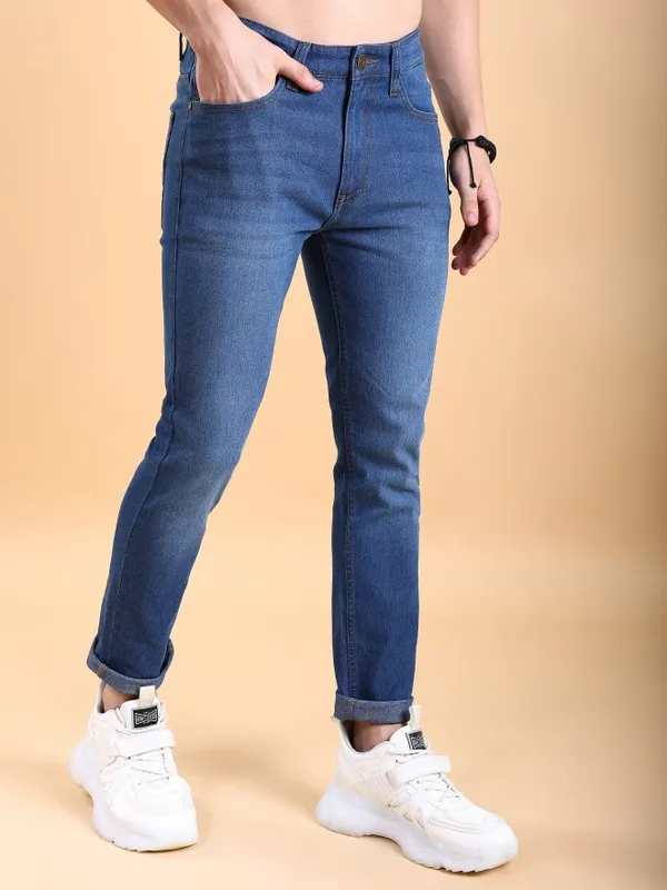  Highlander Men Blue Skinny Fit Clean Look Jeans