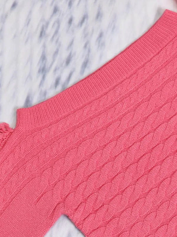  Tokyo Talkies Women Pink Boat Neck Sweaters