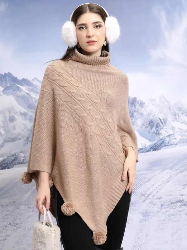  Tokyo Talkies Women Brown Turtle Neck Sweaters