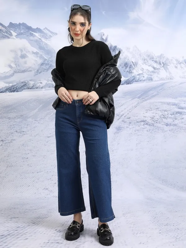  Tokyo Talkies Women Black Round Neck Sweaters