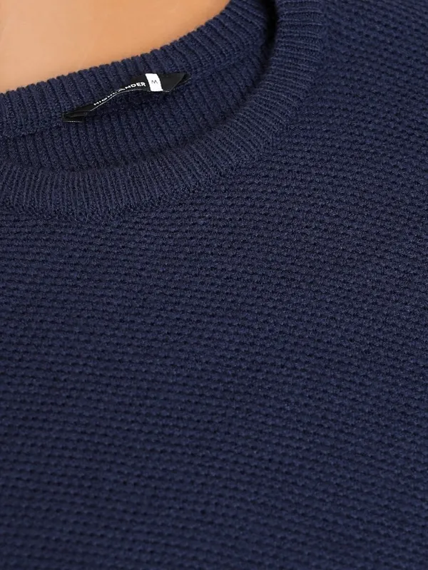  Highlander Men Navy Blue Round Neck Pullover Sweaters