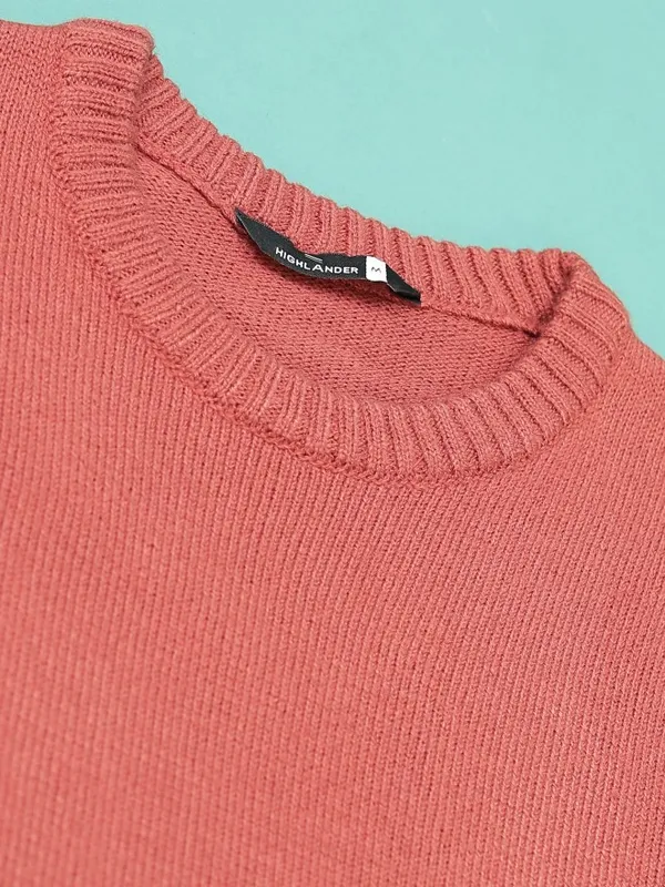  Highlander Men Black Round Neck Pullover Sweaters