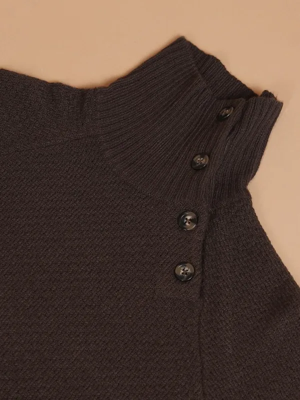 Highlander Men Brown Turtle Neck Pullover Sweater