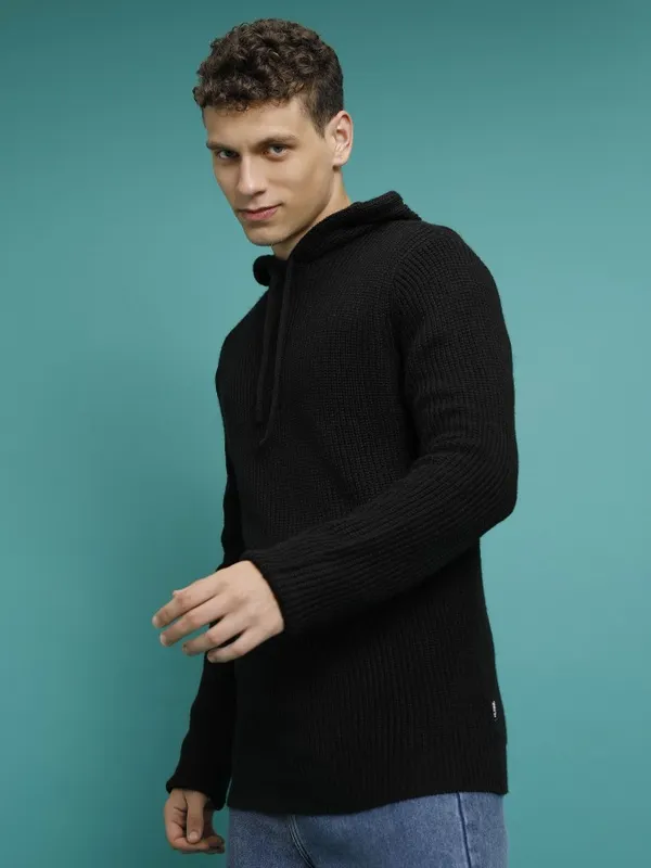  Highlander Men Black Hood Pullover Sweaters