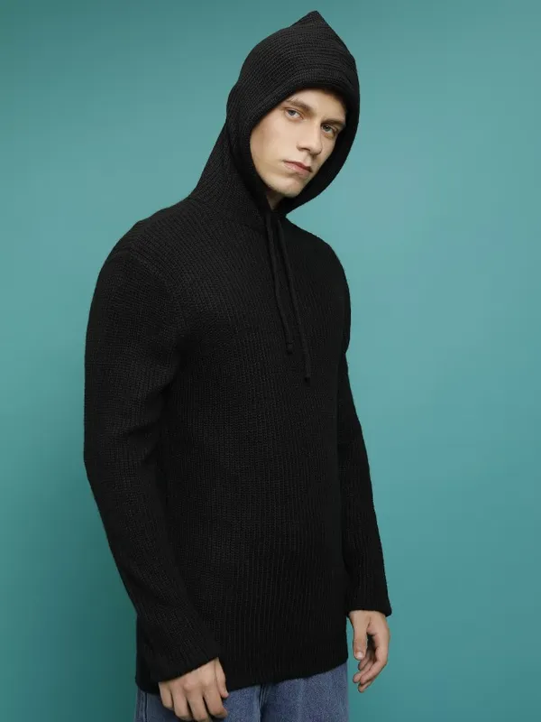  Highlander Men Black Hood Pullover Sweaters