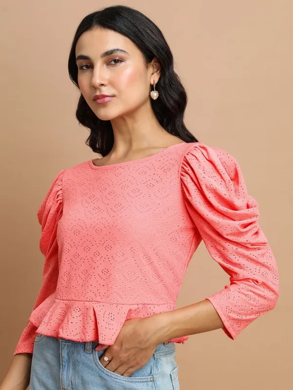 Self Design Peplum Top