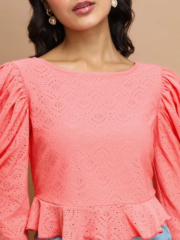 Self Design Peplum Top