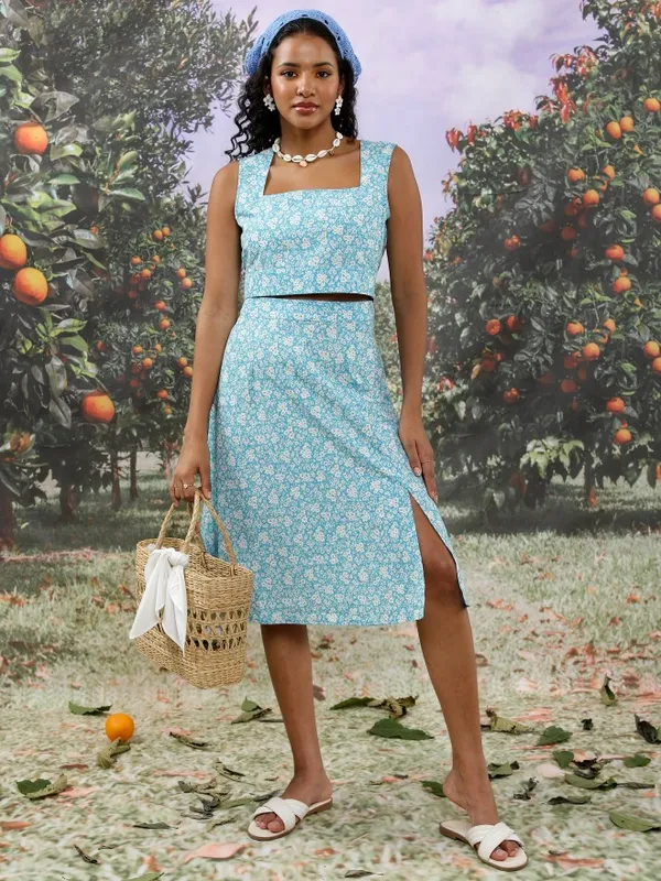  Tokyo Talkies Women Blue Co-Ords