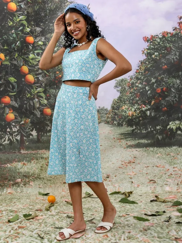  Tokyo Talkies Women Blue Co-Ords