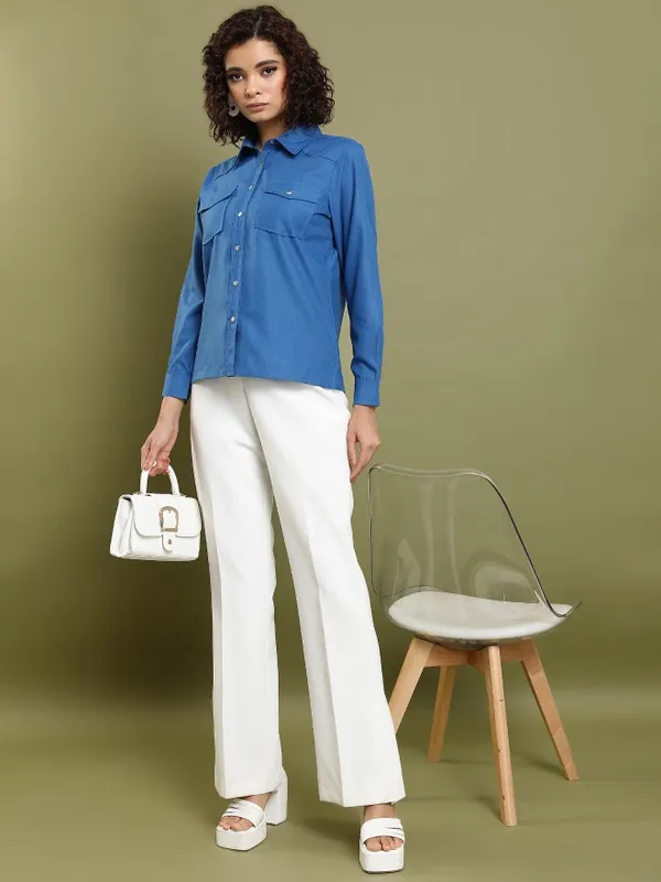 Women Solid Casual Shirt