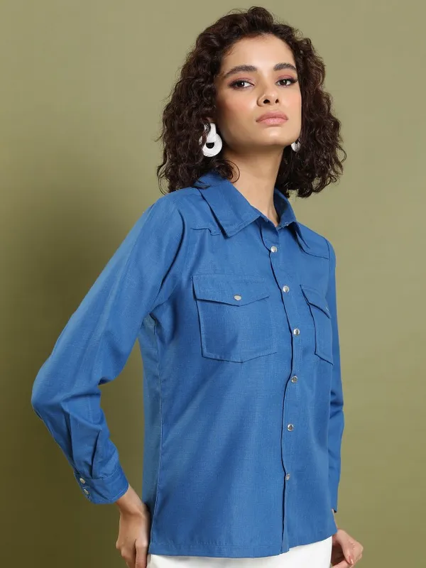 Women Solid Casual Shirt