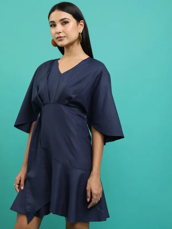 Solid Drop-waist Dress