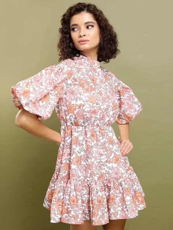 Printed Fit and Flare Dress