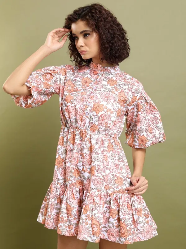  Tokyo Talkies Women Pink Printed Fit And Flare Dresses
