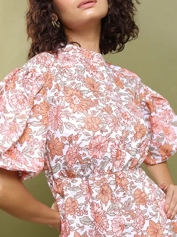  Tokyo Talkies Women Pink Printed Fit And Flare Dresses