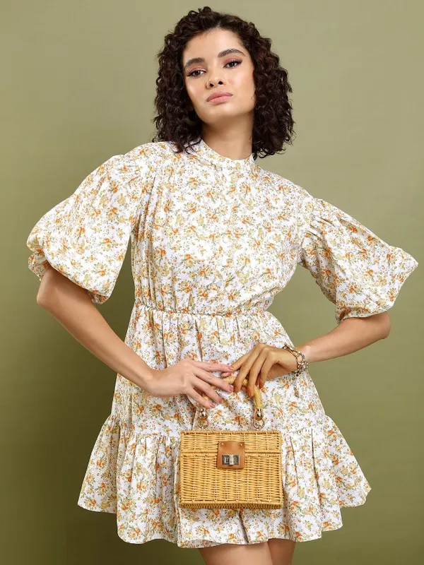 Printed Fit and Flare Dress