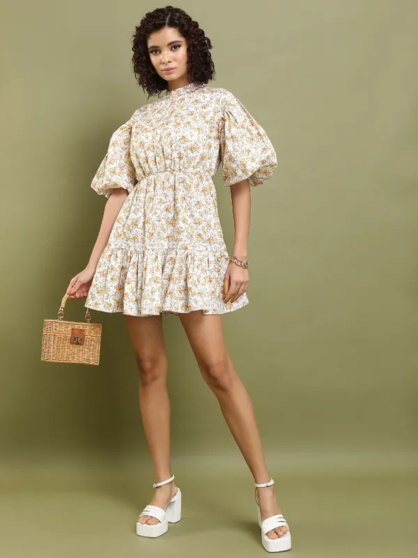 Printed Fit and Flare Dress