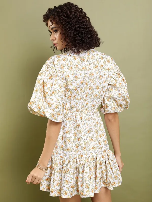 Printed Fit and Flare Dress