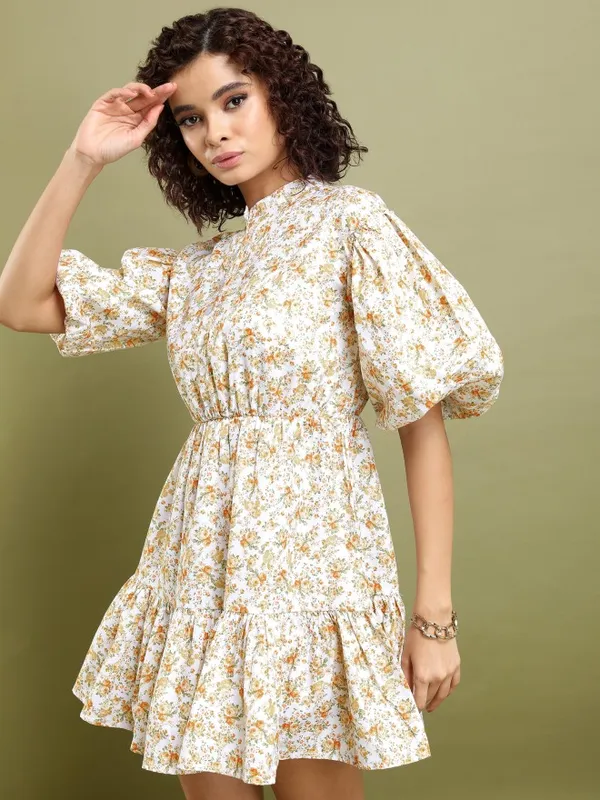 Printed Fit and Flare Dress