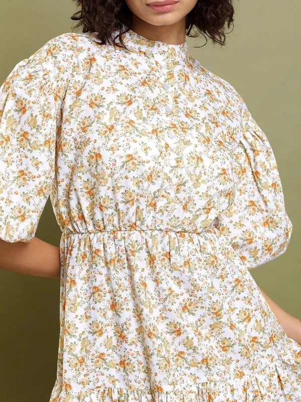 Printed Fit and Flare Dress