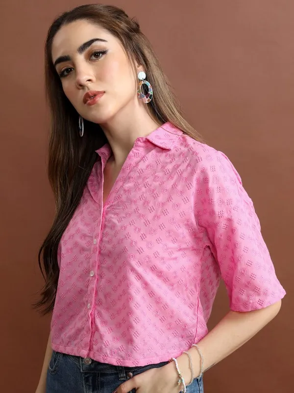 Women Self Design Casual Shirt