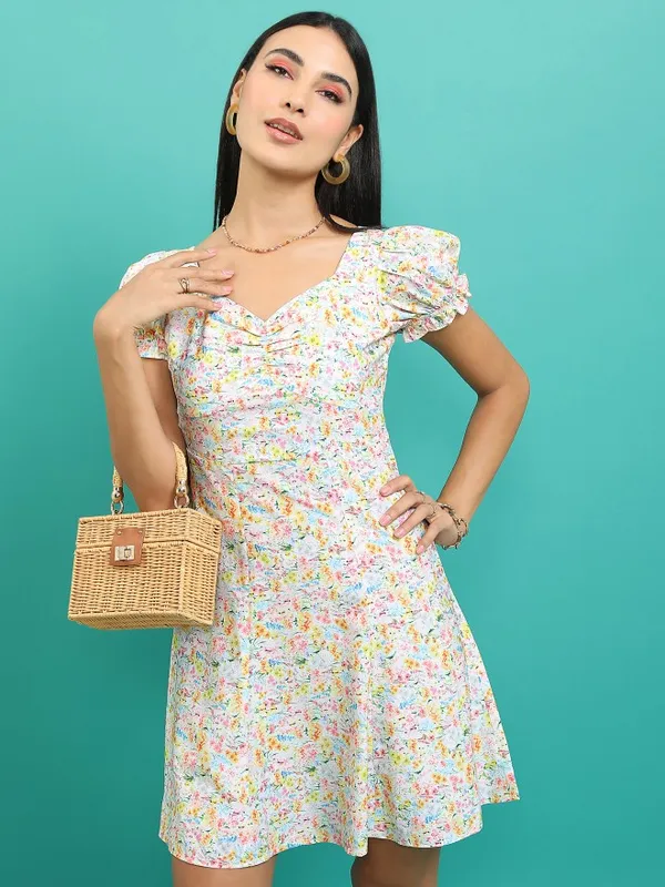 Tokyo Talkies Women Multi Printed Fit And Flare Dress