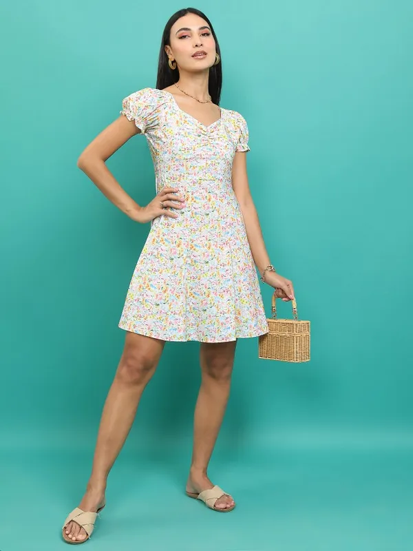 Tokyo Talkies Women Multi Printed Fit And Flare Dress