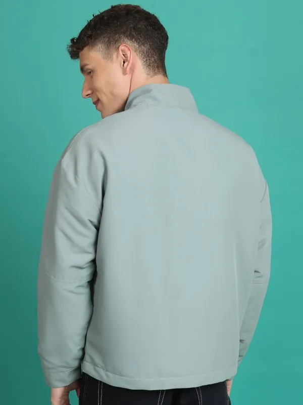 Highlander Men Grey Solid Open Front Jacket