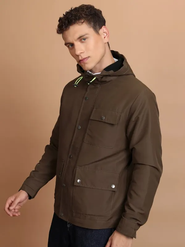 Men Solid Open Front Jacket