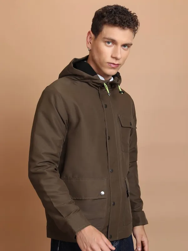 Men Solid Open Front Jacket