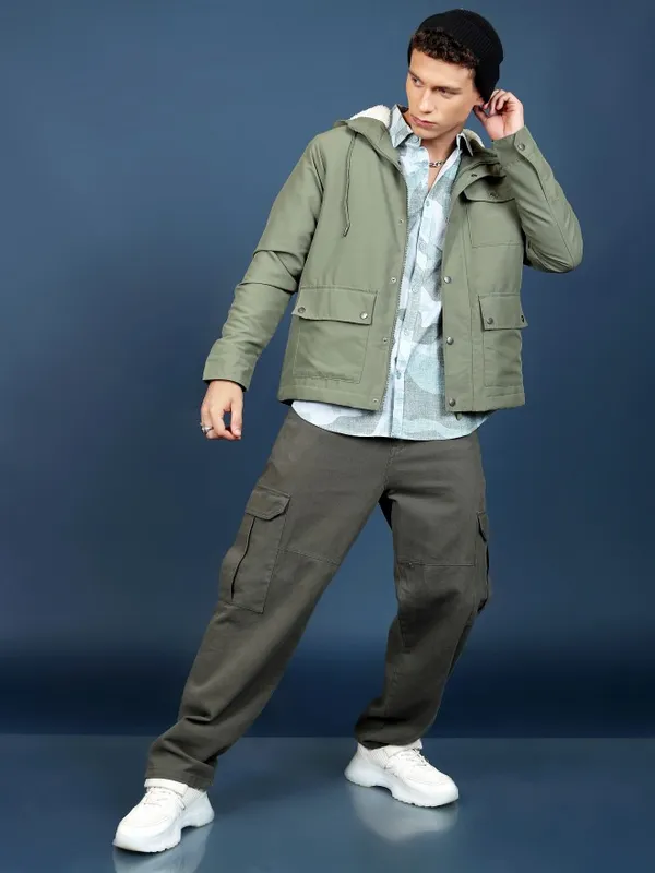 Men Solid Open Front Jacket