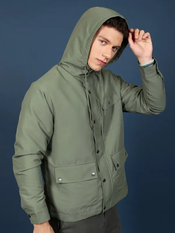 Men Solid Open Front Jacket